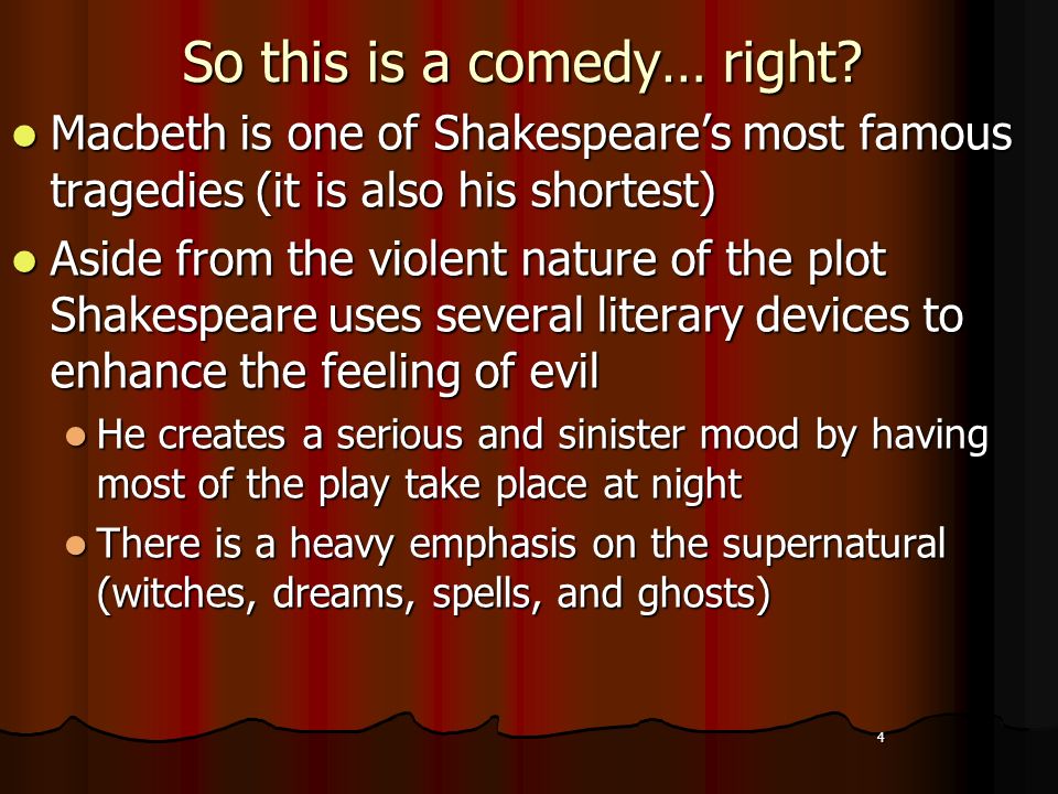The supernatural events in the play macbeth by william shakespeare